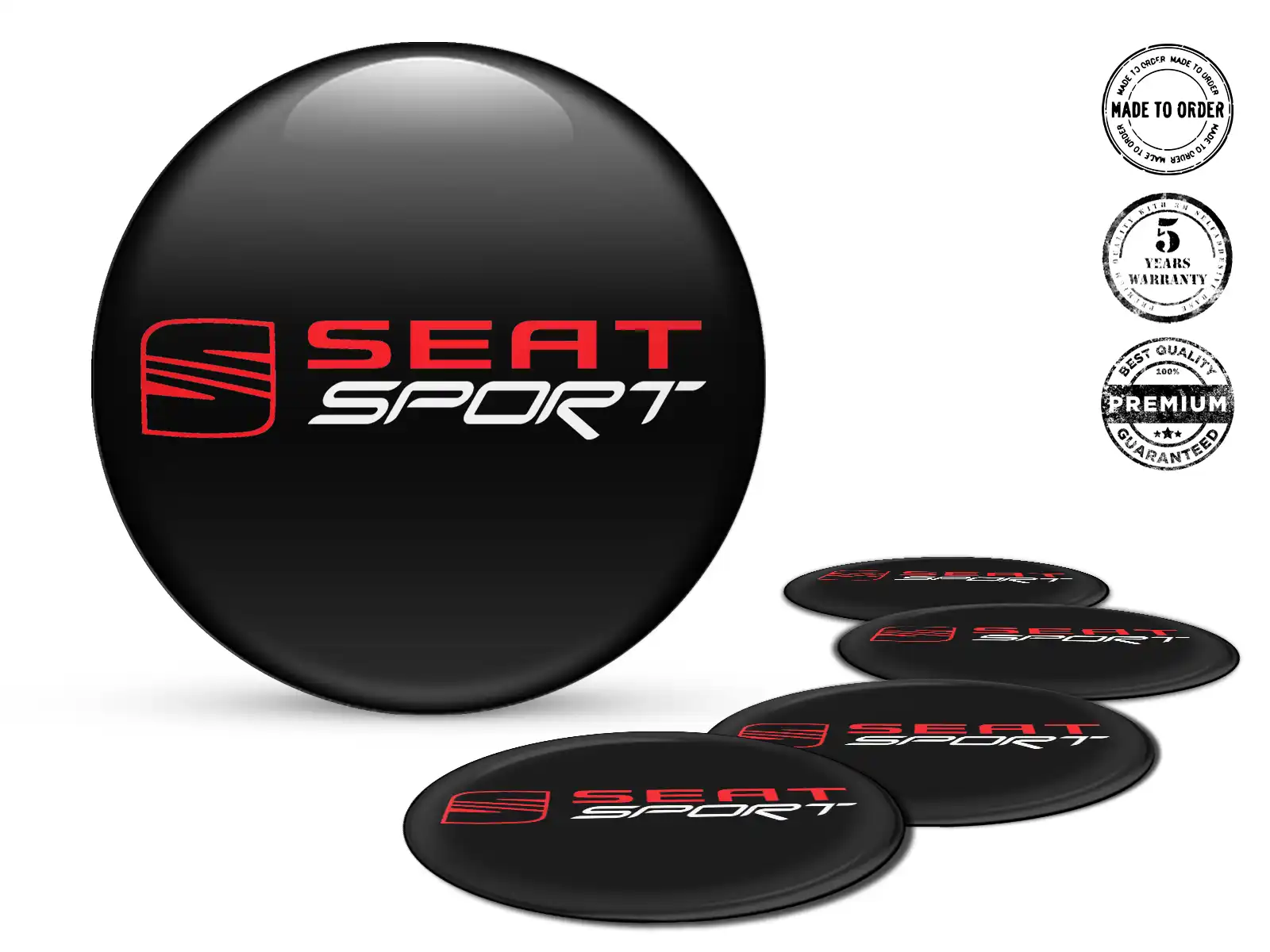 Seat Gewölbte Aufkleber Stil Luxus Felgenlogos
